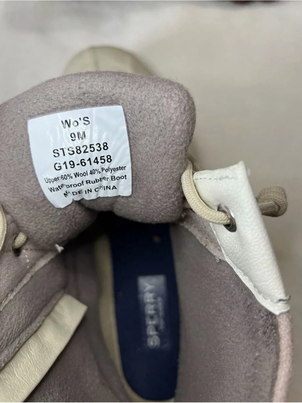 Sperry Women's Quilted Light Pink and Cream Duck Boots